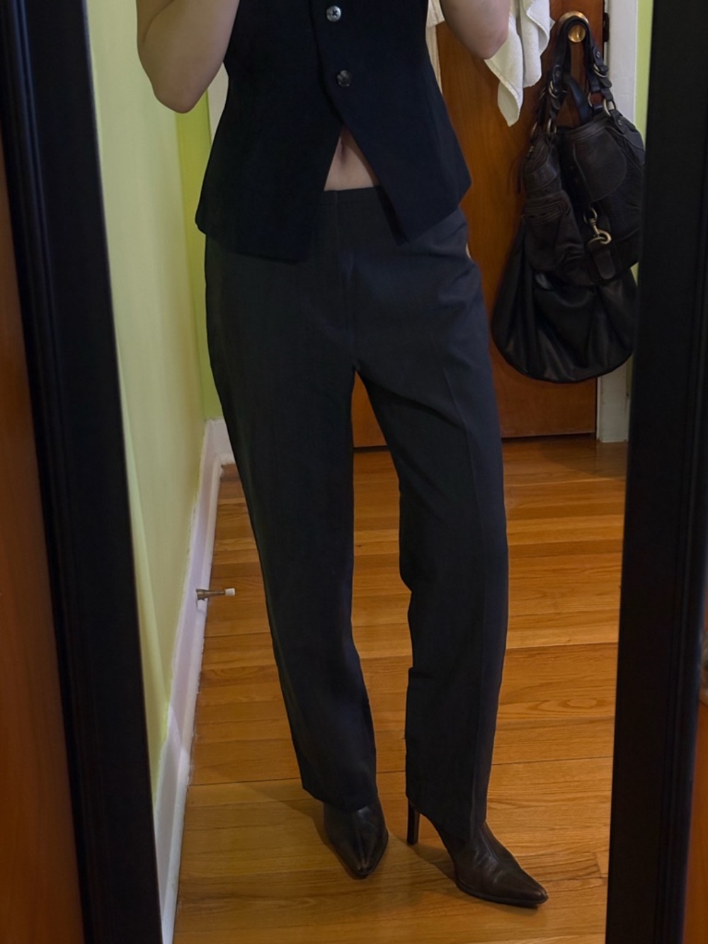 charcoal straight leg pants
